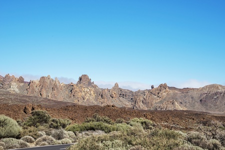 the road to the Vulcano De Teide on the spanish Island Tenerifeの写真素材