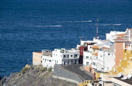 the road near the coast of the tenerife place los gigantesのeditorial素材