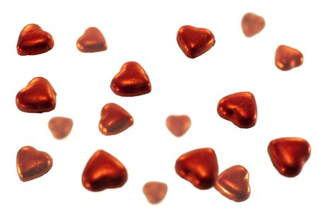 red hearts isolated on whiteの写真素材