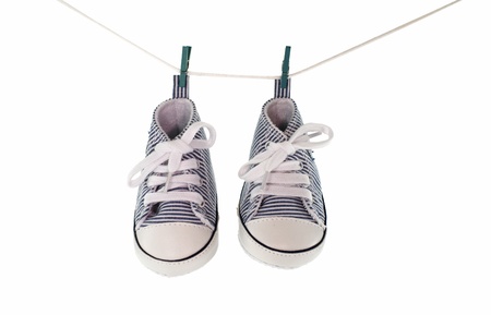 small baby sport shoes on white backgroundの写真素材