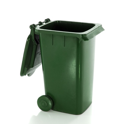 green dirt container for garbageの写真素材