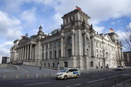  The Reichstag building in Berlin, Germany, It was opened in 1894 as a Parliament of the German Empire and work till today のeditorial素材