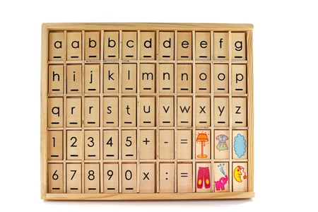 schoool meducation board with letters and numbersの写真素材
