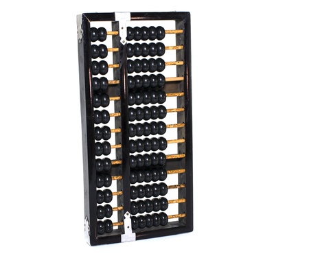 old wooden asia abacus on white backgroundの写真素材