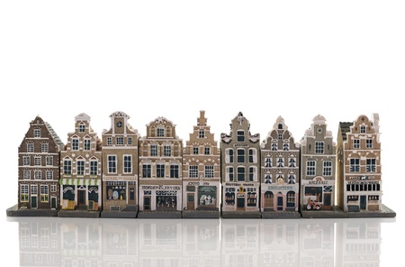 amsterdam skyline from miniature model housesの写真素材
