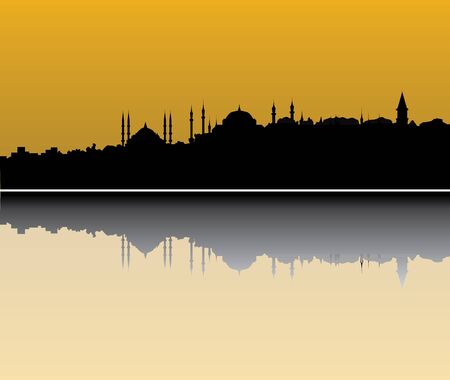 istanbul skylineのイラスト素材