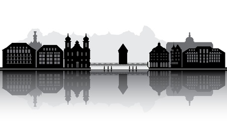 luzern skylineのイラスト素材