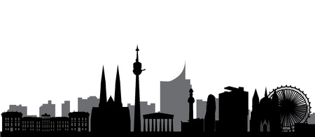 vienna skyline with hotel tower and architectureのイラスト素材
