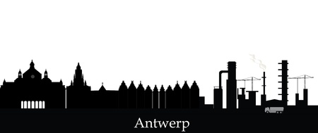 antwerp skylineのイラスト素材