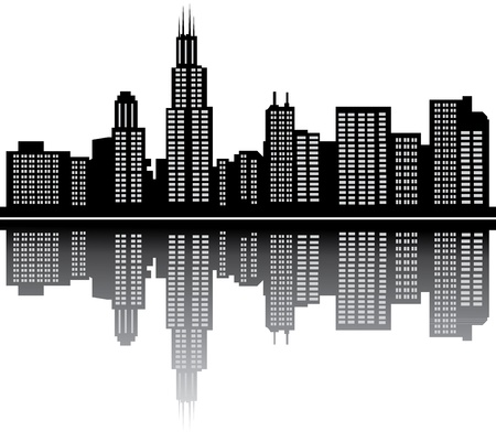 chicago skylineの写真素材