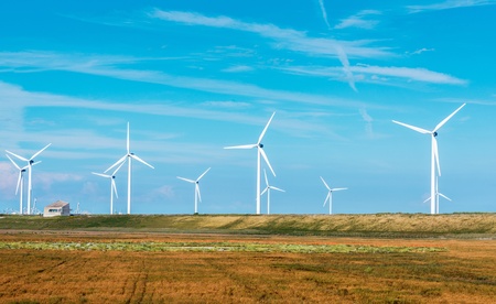 windmill on the maasvalkte industrial area in Hollandの写真素材