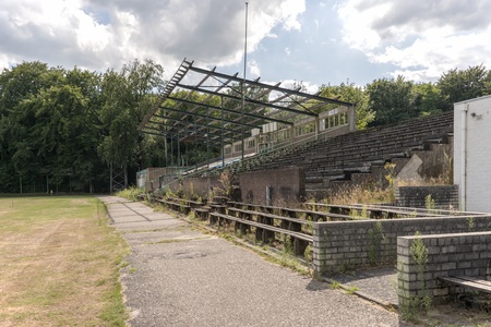 abandoned soccer field from wageningen in Holland  closed in 1992の写真素材