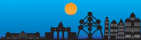 Belgium city Brussel skylineの写真素材