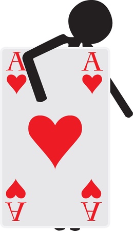 man with heart shape aceのイラスト素材