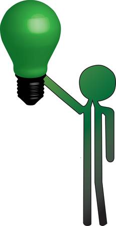 man with green lightのイラスト素材