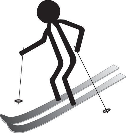 man on the ski in winter iconのイラスト素材