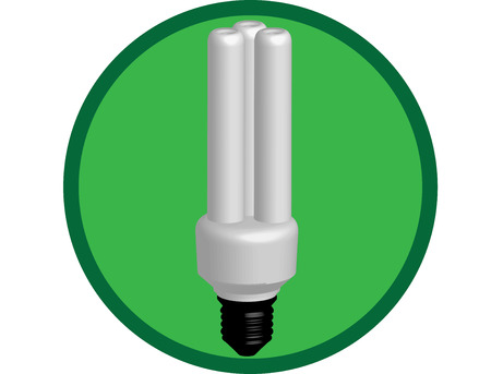 round sign with green energy saving lightのイラスト素材