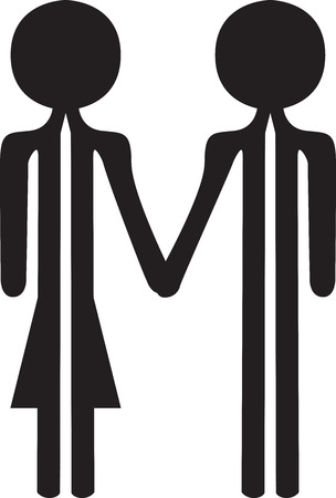 couple holding hands together man and wifeのイラスト素材