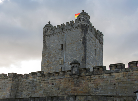 castle in bad bentheim gemany with flagのeditorial素材