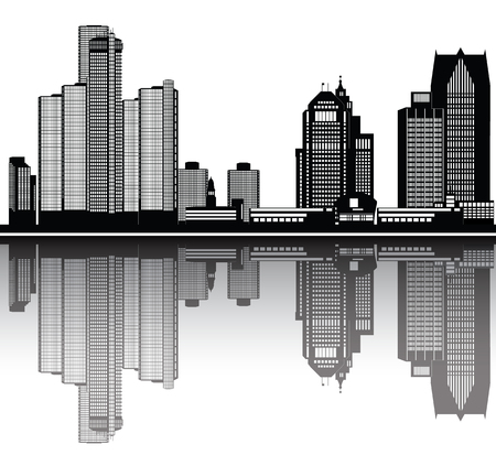 detroit american cityのイラスト素材