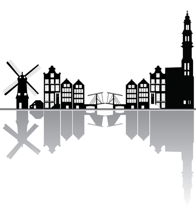 amsterdam skylineのイラスト素材