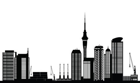 auckland new zealand city skylineのイラスト素材