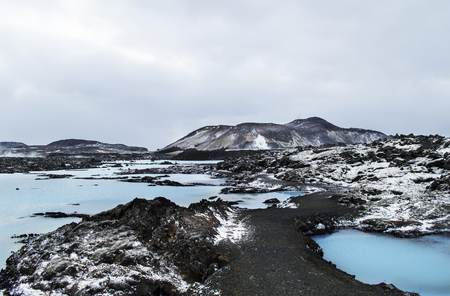 The Blue Lagoon geothermal bath resort in Icelandの写真素材