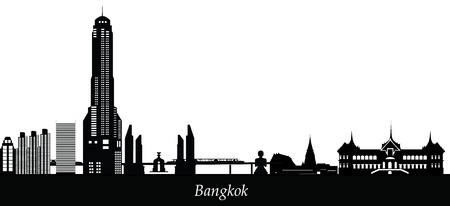 bangkok skylineのイラスト素材