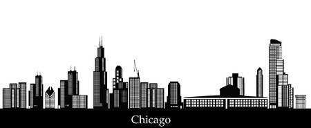 chicago skylineのイラスト素材