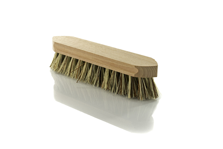 wooden brush isolated on white backgroundの写真素材