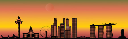 singapore skylineの写真素材