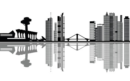 frankfurt skylineのイラスト素材