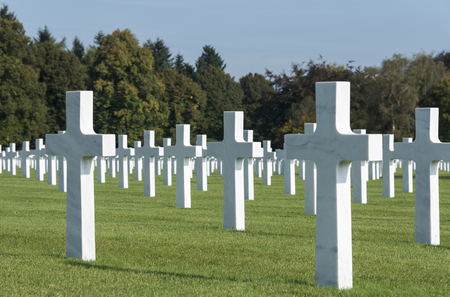 the military american cemetry henri chapelle in belgium city hombourgのeditorial素材