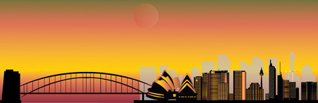 sydney skylineのイラスト素材