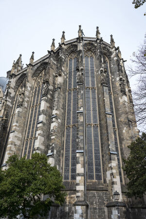 tower of the cathedral dom in Aachen German cityのeditorial素材