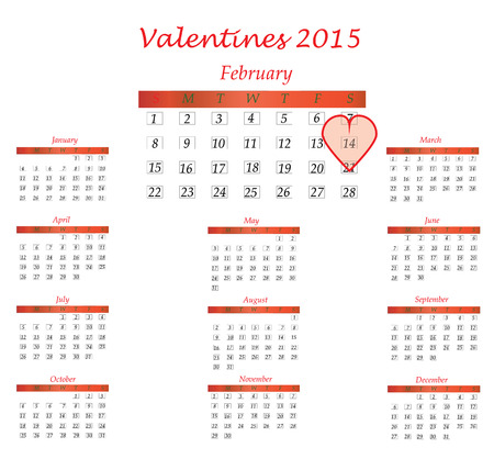 valentines day 2015のイラスト素材