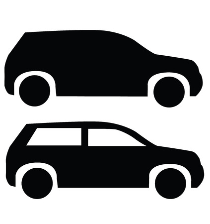 black suv car icon isolated on whiteの写真素材