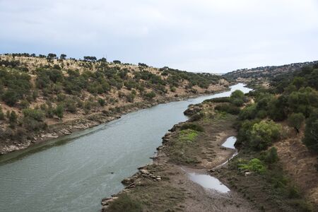 river in Portugal from Ardila to Moura in Alentejoの写真素材