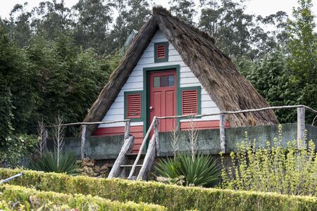Typical old houses on Santana, Madeira island, Portugalのeditorial素材