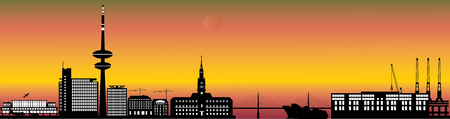 hamburg city skyline.のイラスト素材