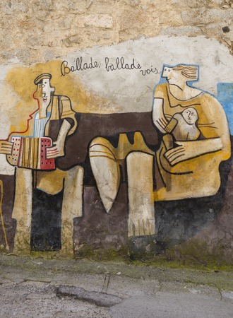 Famous wall paintings in Orgosolo on Sardiniaのeditorial素材