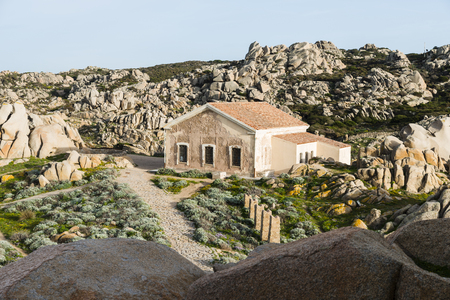 rocks and sea in palua on sardinia islandの写真素材