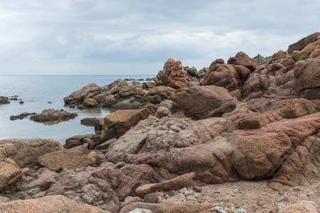 the rocks of isola rossa sardiniaの写真素材