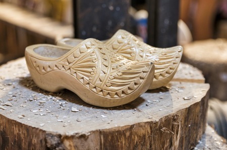 special engraved wooden shoes
