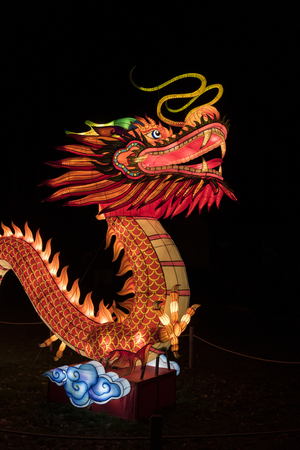 chinese light festival with the red dragonのeditorial素材