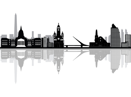 buenos aires city skylineのイラスト素材