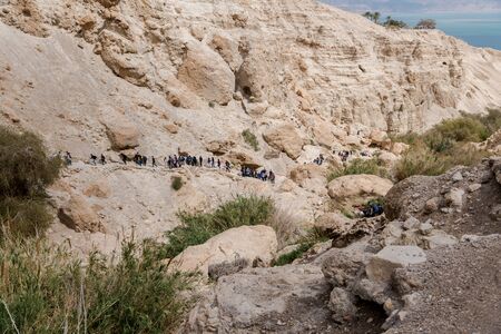 Ein Gedi,Israel,26-march-2019:people having fun in national park Ein Gedi at the Dead Sea in israelのeditorial素材