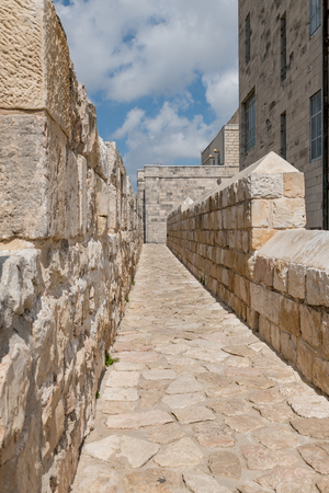 view from a walking tour over the western wall with view on the cityの写真素材