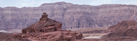 the rock called spiral hill in timna national park in israelの写真素材