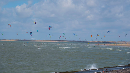 kite flying at the beachのeditorial素材